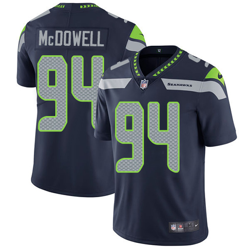 Nike Seahawks #94 Malik McDowell Steel Blue Team Color Men's Stitched NFL Vapor Untouchable Limited Jersey - Click Image to Close